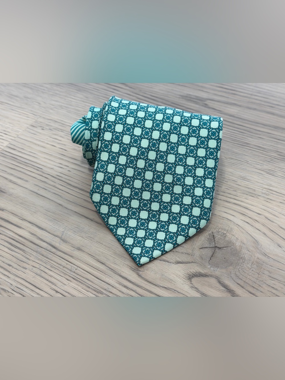 NEW Gianni Versace Tie Vintage 90s Silk Wide Turquoise Blue 58” X 4” NEW!  RARE